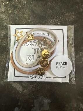 ByLilla Peace Hair Elastics - White and Black Set